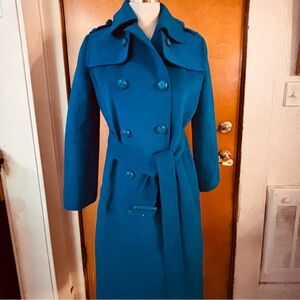 Gucci wool trench coat.  Turquoise.   Size 2. Xs